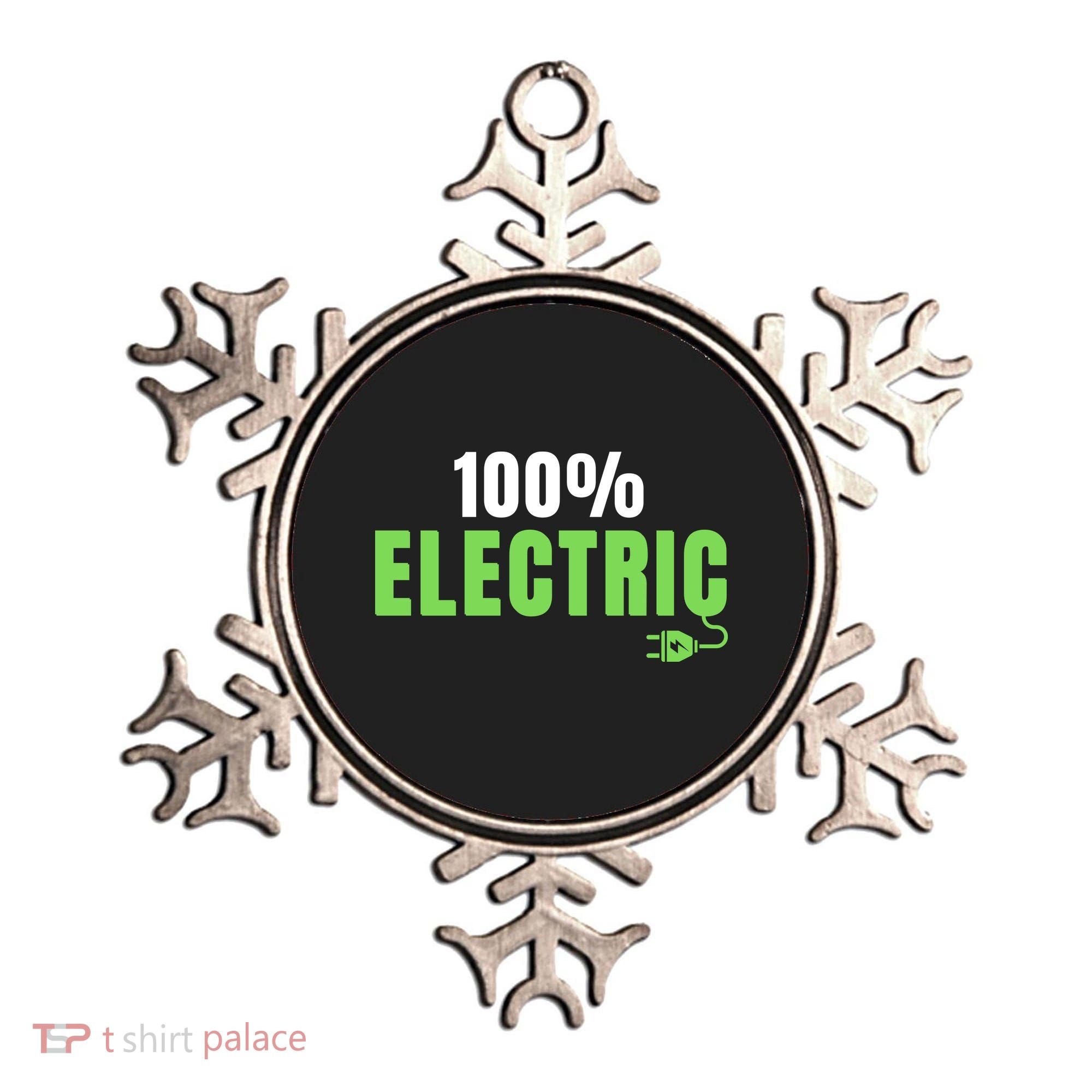 100% Electric, Drive EVs, EV Life, Funny Electric Vehicle Ornament