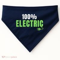 100% Electric, Drive EVs, EV Life, Funny Electric Vehicle USA-Made Doggie Bandana thumb 0
