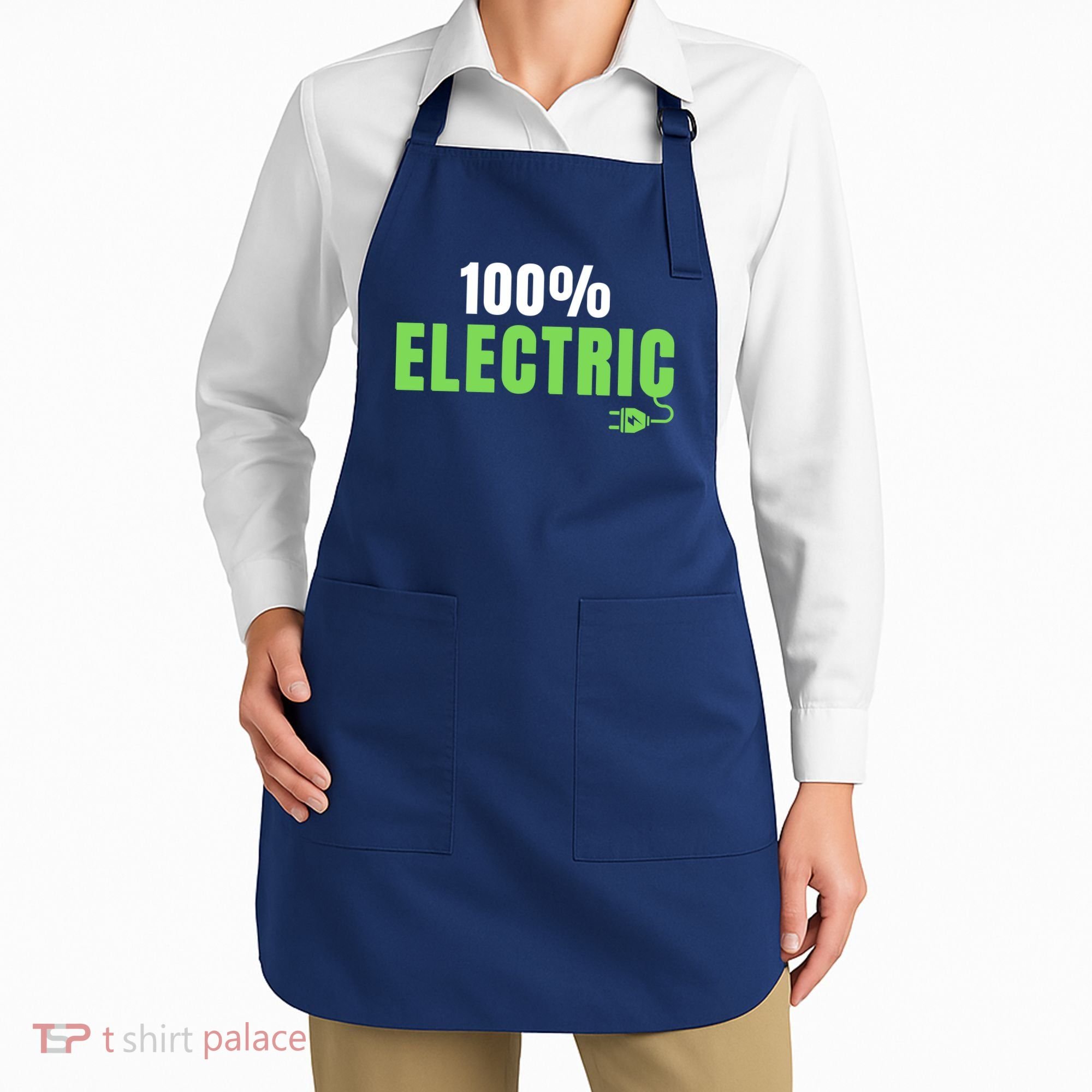 100% Electric, Drive EVs, EV Life, Funny Electric Vehicle Apron