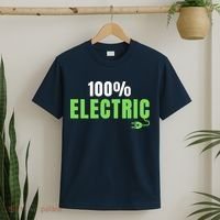 100% Electric, Drive EVs, EV Life, Funny Electric Vehicle T-Shirt thumb 2