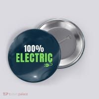 100% Electric, Drive EVs, EV Life, Funny Electric Vehicle Button thumb 0