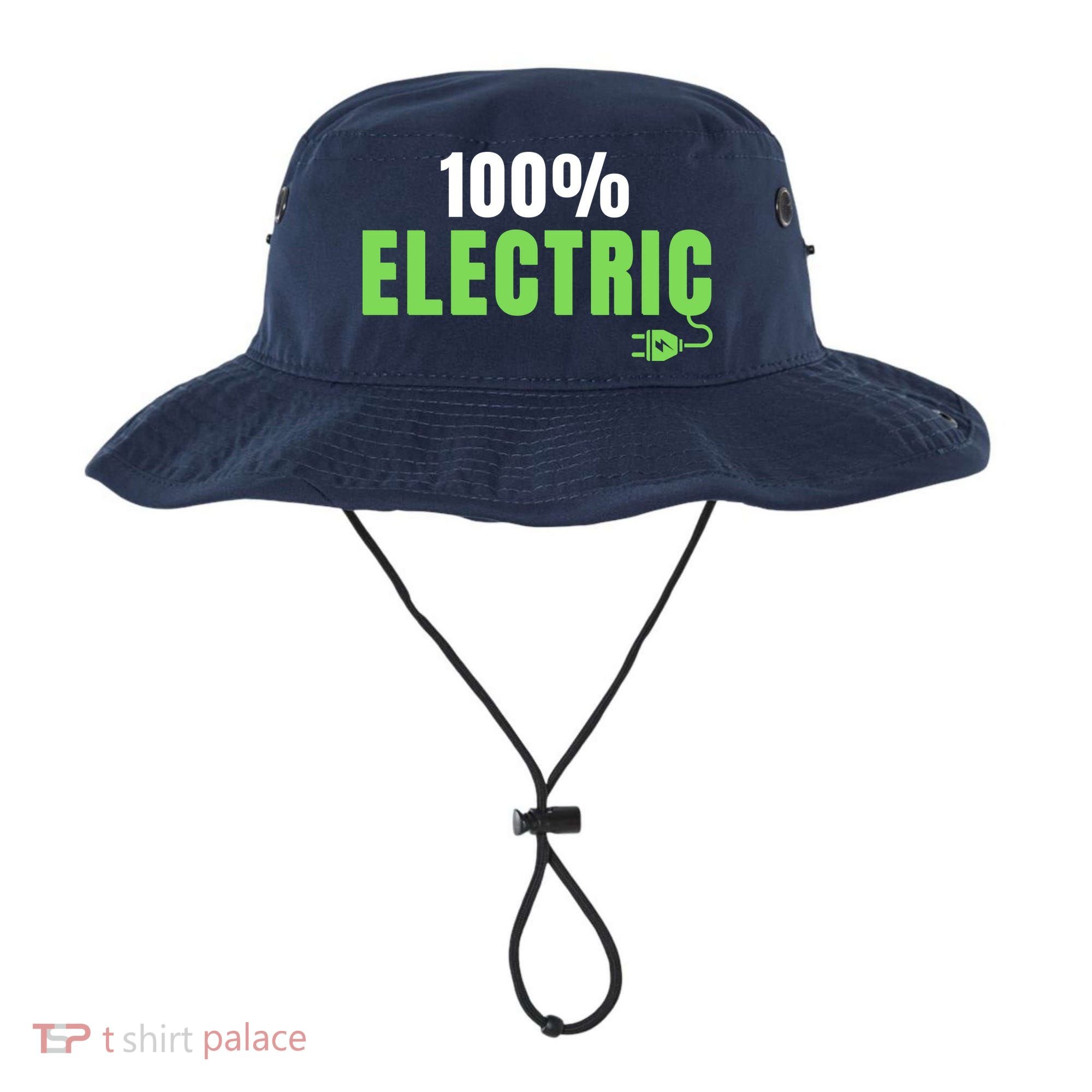 100% Electric, Drive EVs, EV Life, Funny Electric Vehicle Bucket Hat