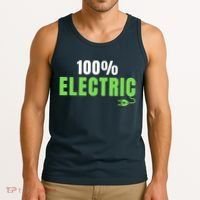 100% Electric, Drive EVs, EV Life, Funny Electric Vehicle Tank Top thumb 3