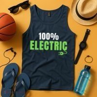 100% Electric, Drive EVs, EV Life, Funny Electric Vehicle Tank Top thumb 4