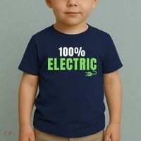 100% Electric, Drive EVs, EV Life, Funny Electric Vehicle Toddler T-Shirt thumb 2