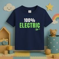 100% Electric, Drive EVs, EV Life, Funny Electric Vehicle Toddler T-Shirt thumb 3