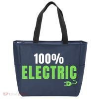 100% Electric, Drive EVs, EV Life, Funny Electric Vehicle Tote Bag thumb 0