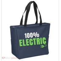 100% Electric, Drive EVs, EV Life, Funny Electric Vehicle Tote Bag thumb 2
