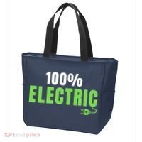 100% Electric, Drive EVs, EV Life, Funny Electric Vehicle Tote Bag thumb 3