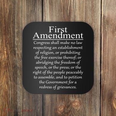 1st First Amendment US Constitution Patriot US History Coaster