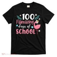 100 Flamazing Days of School Flamingo 100th Day Teachers T-Shirt thumb 0