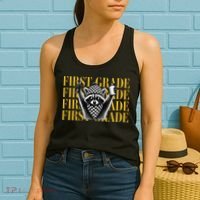 1st First Grade Raccoon Back To School Women's Tank Top thumb 2