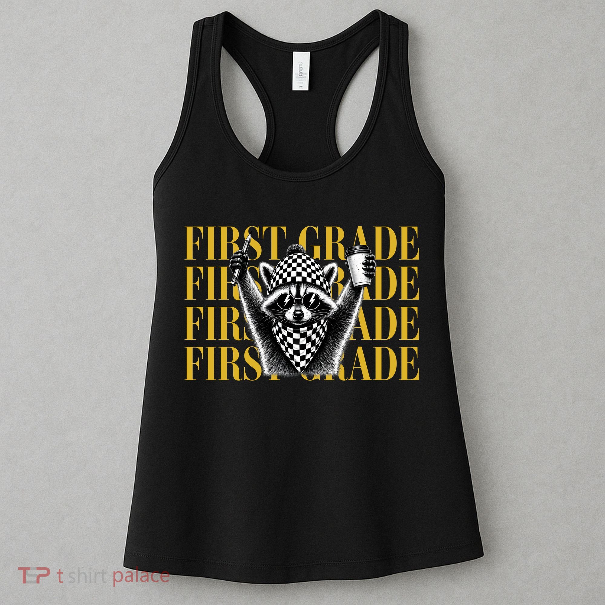1st First Grade Raccoon Back To School Women's Tank Top