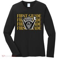 1st First Grade Raccoon Back To School Women's Long Sleeve Shirt thumb 0