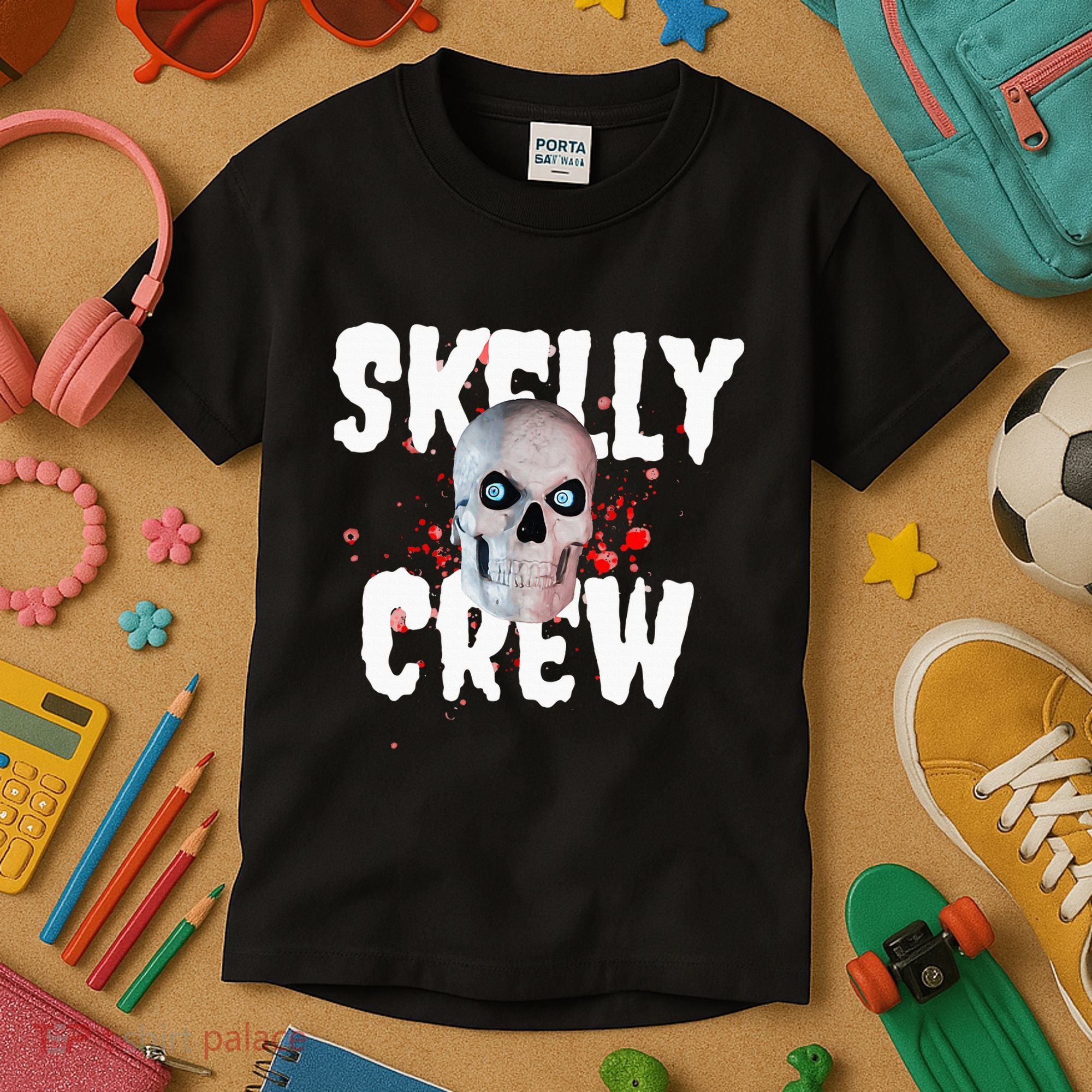 12 Foot Skeleton Club Skelly Crew Kids T-Shirt