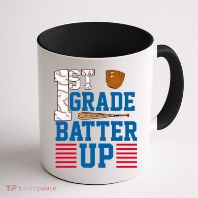 1st Grade Batter Up Coffee Mug back