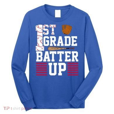 1st Grade Batter Up Long Sleeve Shirt