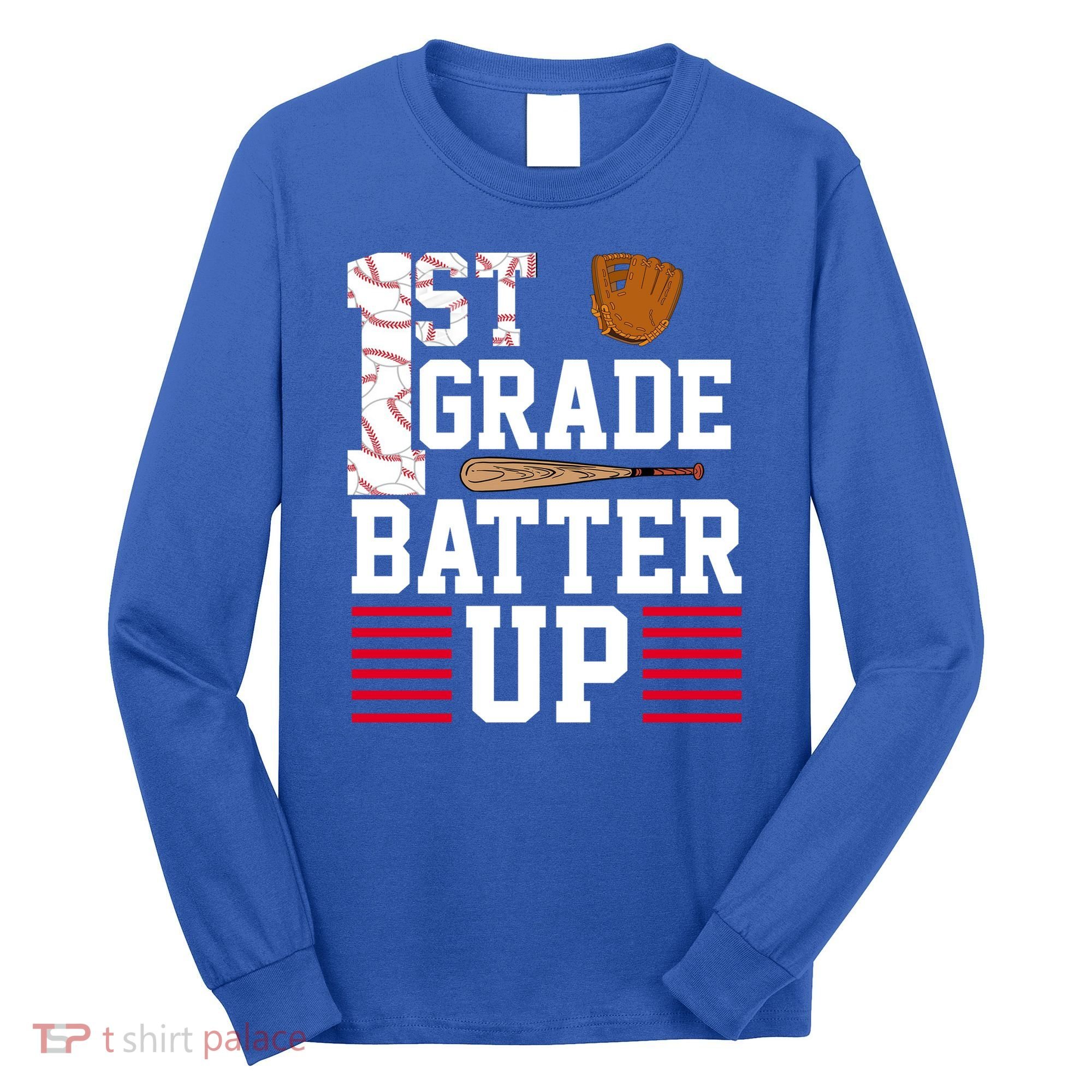 1st Grade Batter Up Long Sleeve Shirt