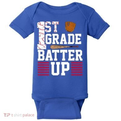 1st Grade Batter Up Baby Bodysuit