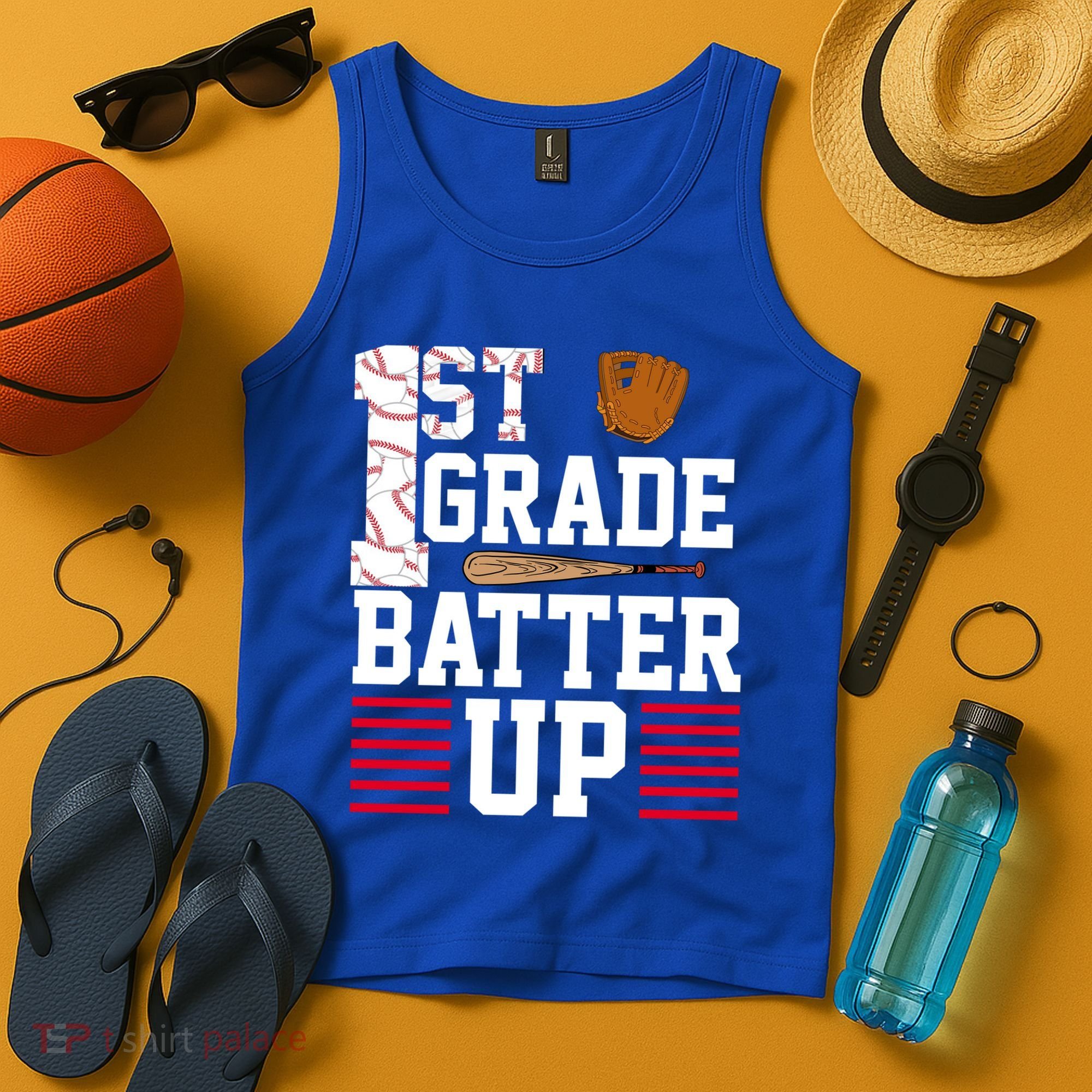 1st Grade Batter Up Tank Top