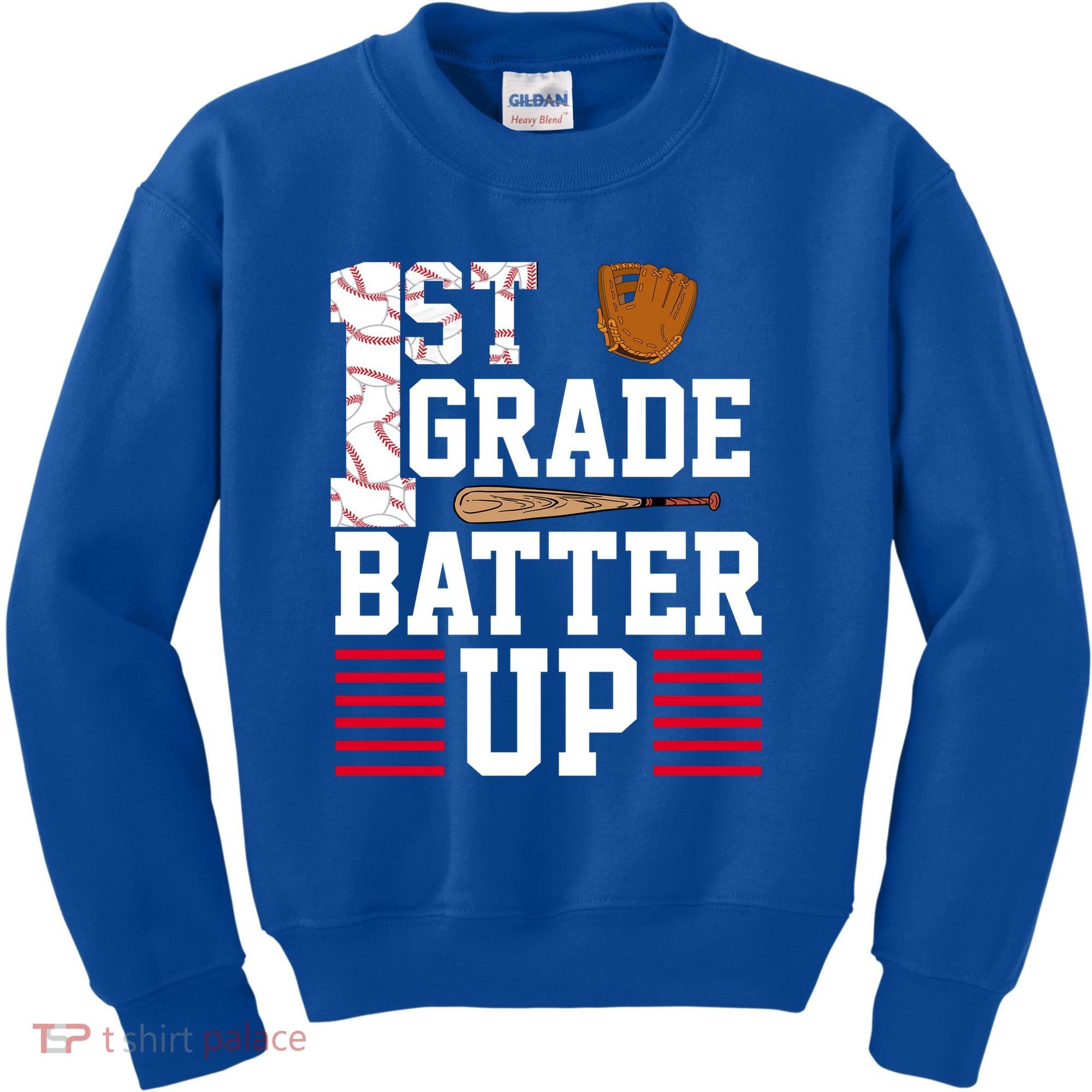 1st Grade Batter Up Kids Sweatshirt