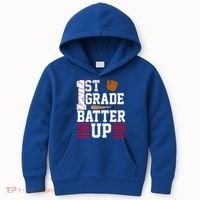 1st Grade Batter Up Kids Hoodie thumb 0