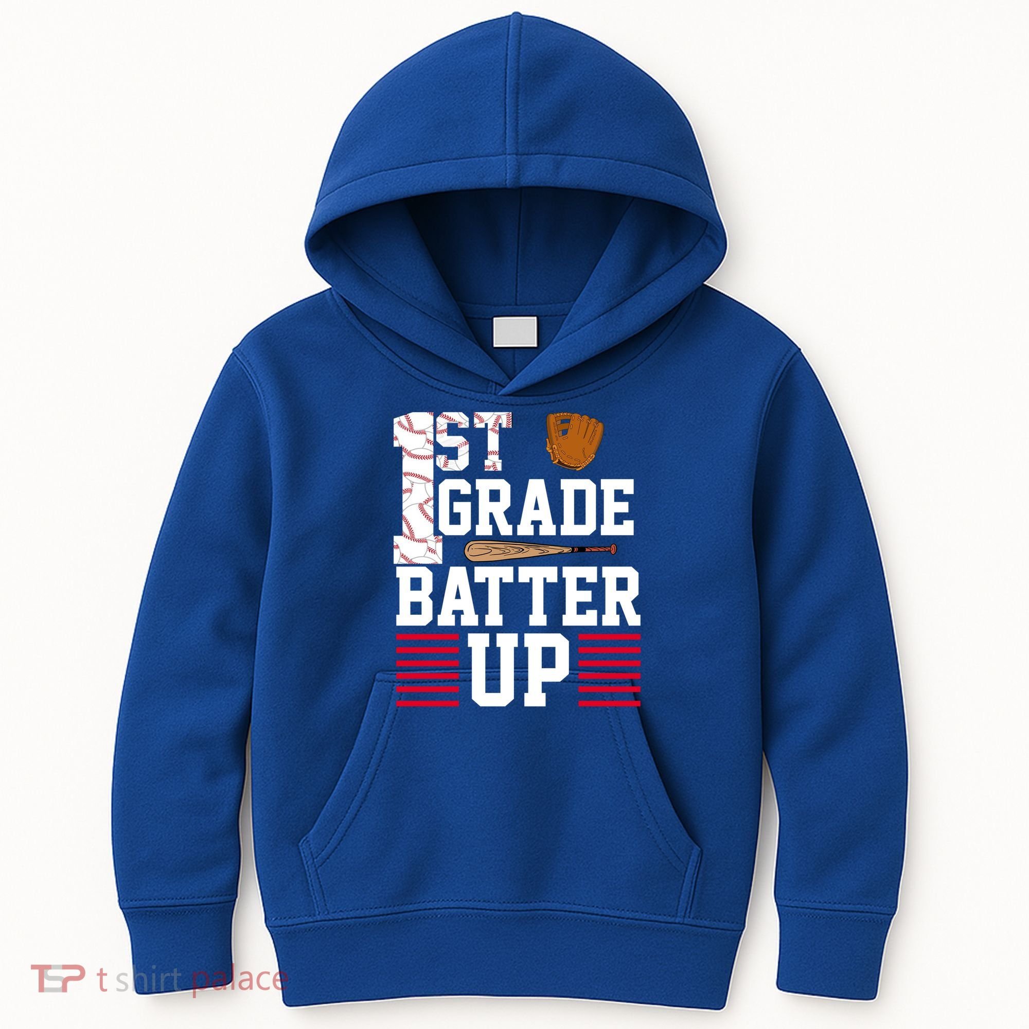 1st Grade Batter Up Kids Hoodie