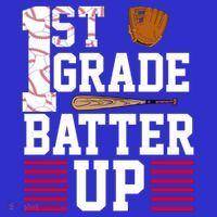 1st Grade Batter Up Kids Hoodie thumb 5