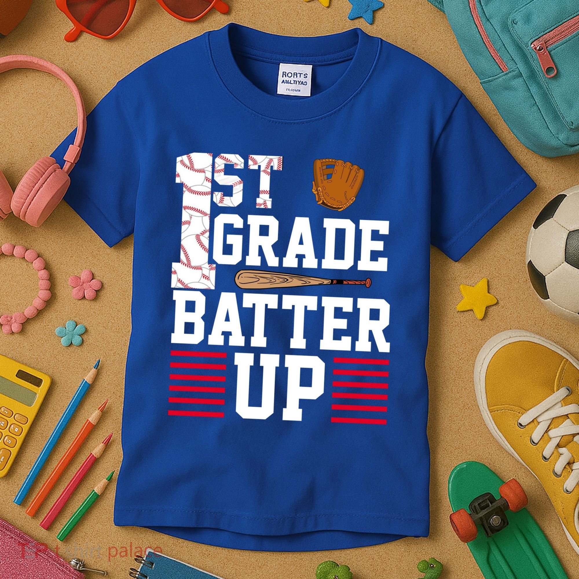 1st Grade Batter Up Kids T-Shirt