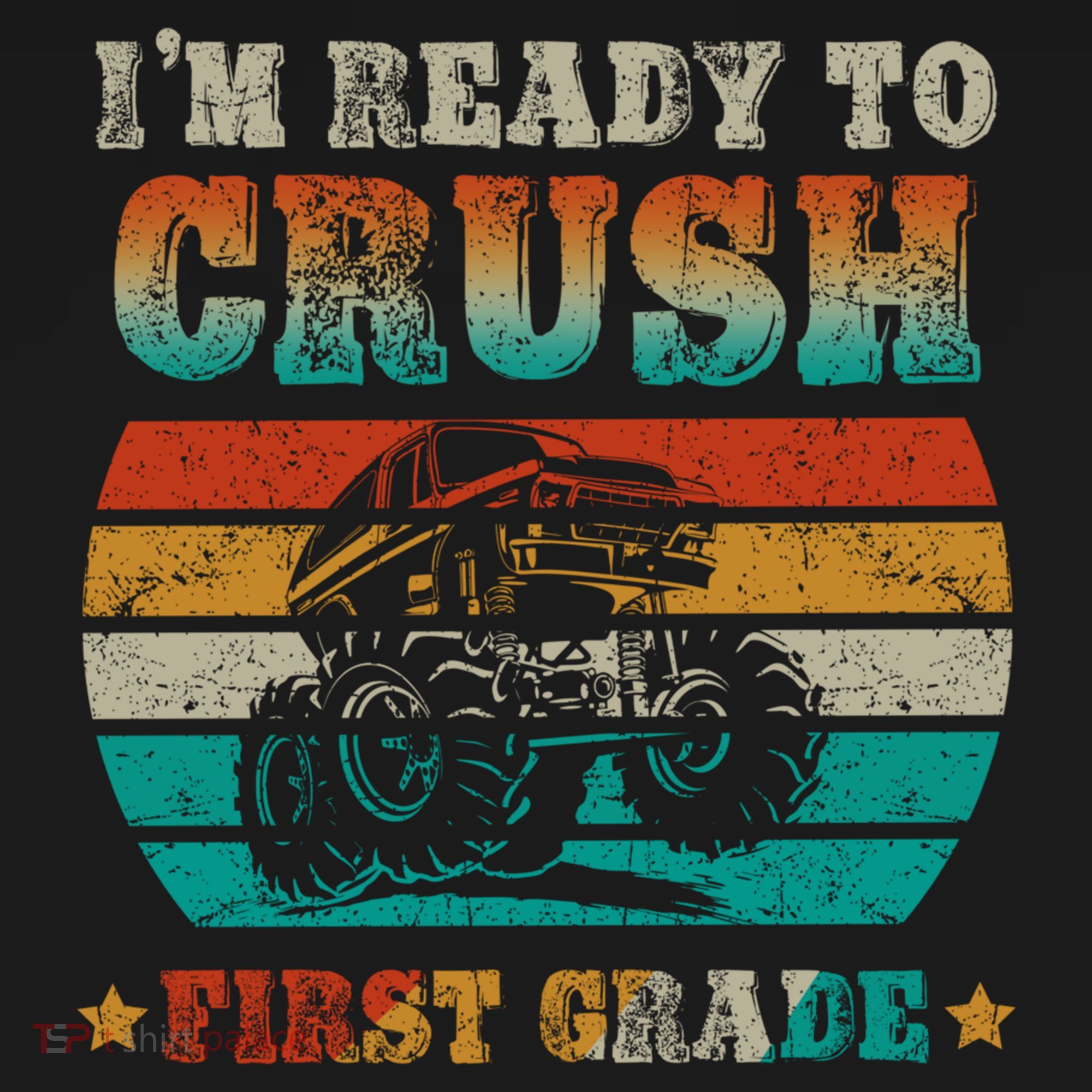 1st Grade Back To School Crush First Grade Monster Truck Boy Cute Gift Women's Hoodie