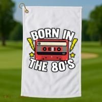 1980 Generation Cassette Retro Party Costume 80S Bro 80S Golf Towel thumb 1