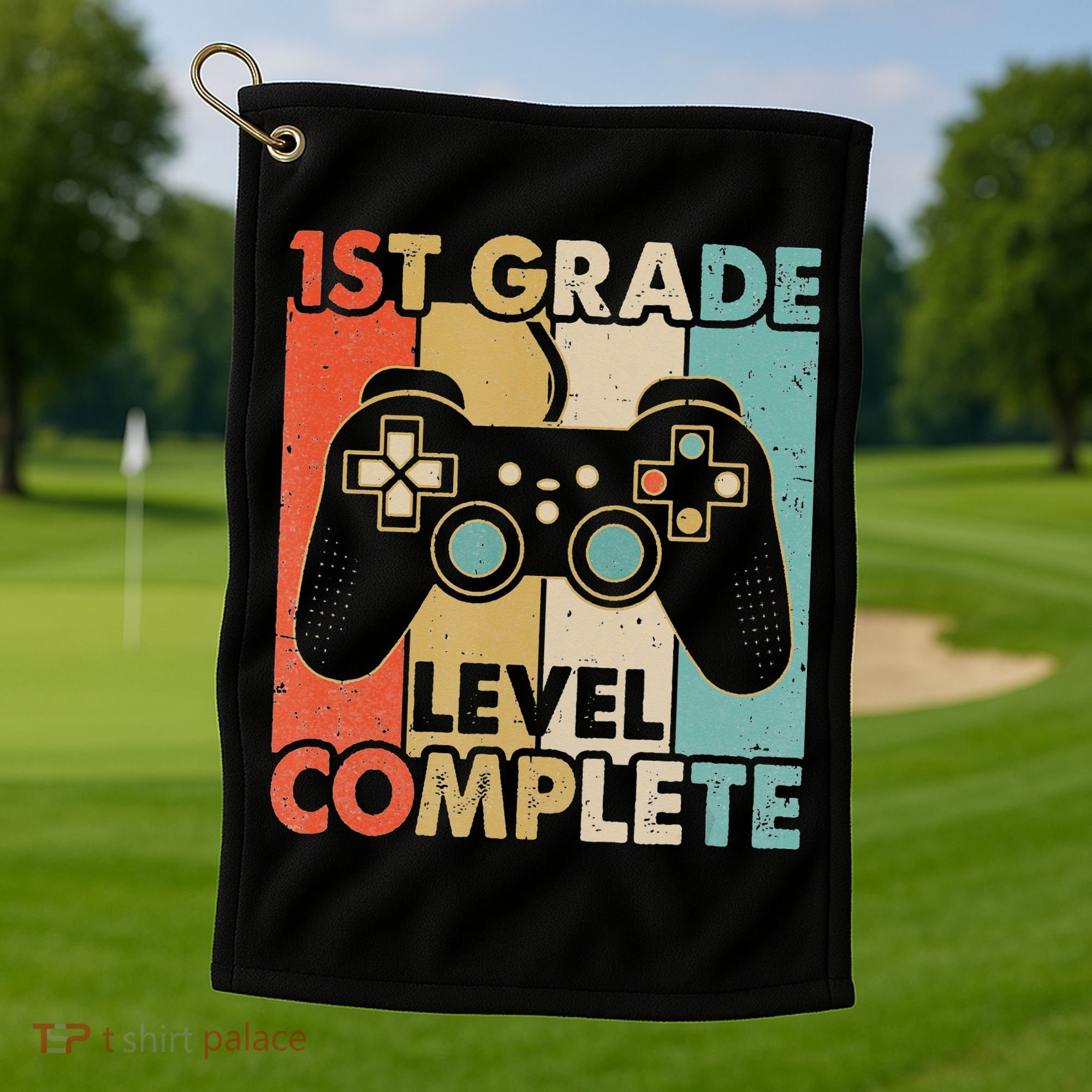 1St Grade Graduation Level Complete Video Games Golf Towel