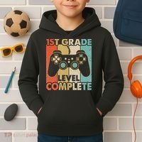 1St Grade Graduation Level Complete Video Games Kids Hoodie thumb 2