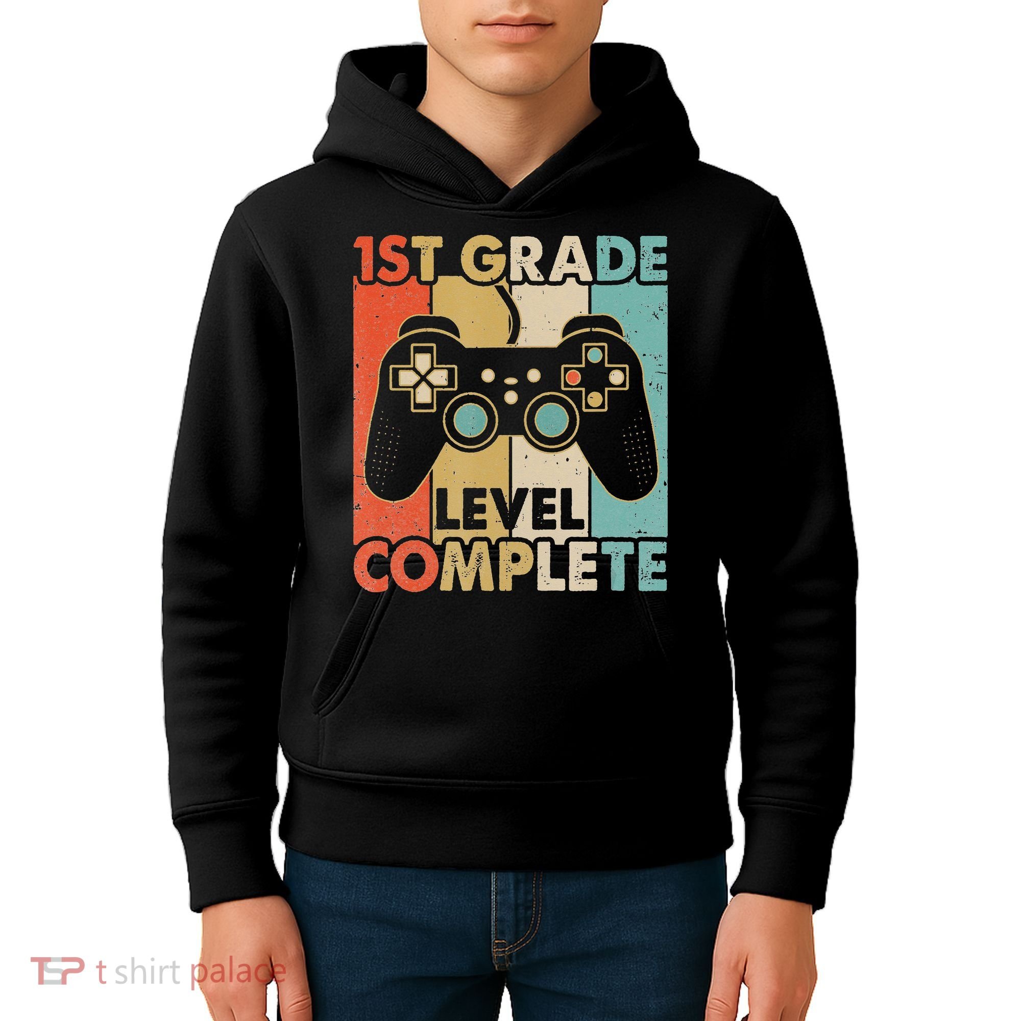 1St Grade Graduation Level Complete Video Games Kids Hoodie