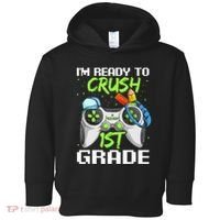 1St Grade Gamer  Ready To Crush First Grade Toddler Hoodie thumb 0
