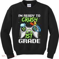 1St Grade Gamer  Ready To Crush First Grade Kids Sweatshirt thumb 0