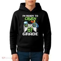 1St Grade Gamer  Ready To Crush First Grade Kids Hoodie thumb 4