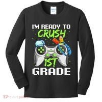 1St Grade Gamer  Ready To Crush First Grade Kids Long Sleeve Shirt thumb 0