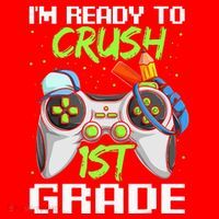 1St Grade Gamer  Ready To Crush First Grade Santa Hat thumb 1