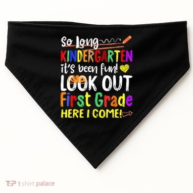 1 Grade Graduation So Long Kindergarten USA-Made Doggie Bandana