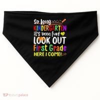 1 Grade Graduation So Long Kindergarten USA-Made Doggie Bandana thumb 0