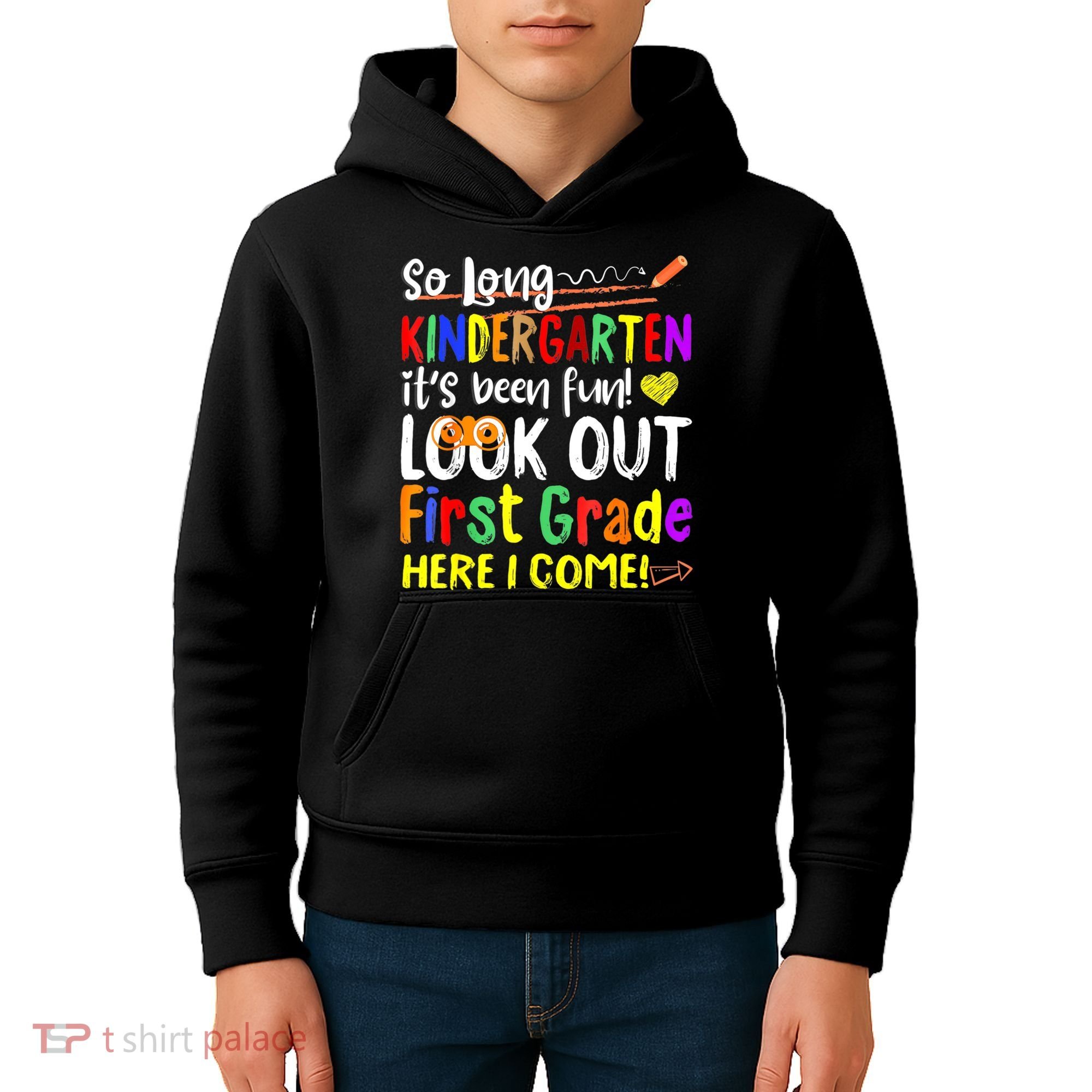 1 Grade Graduation So Long Kindergarten Kids Hoodie