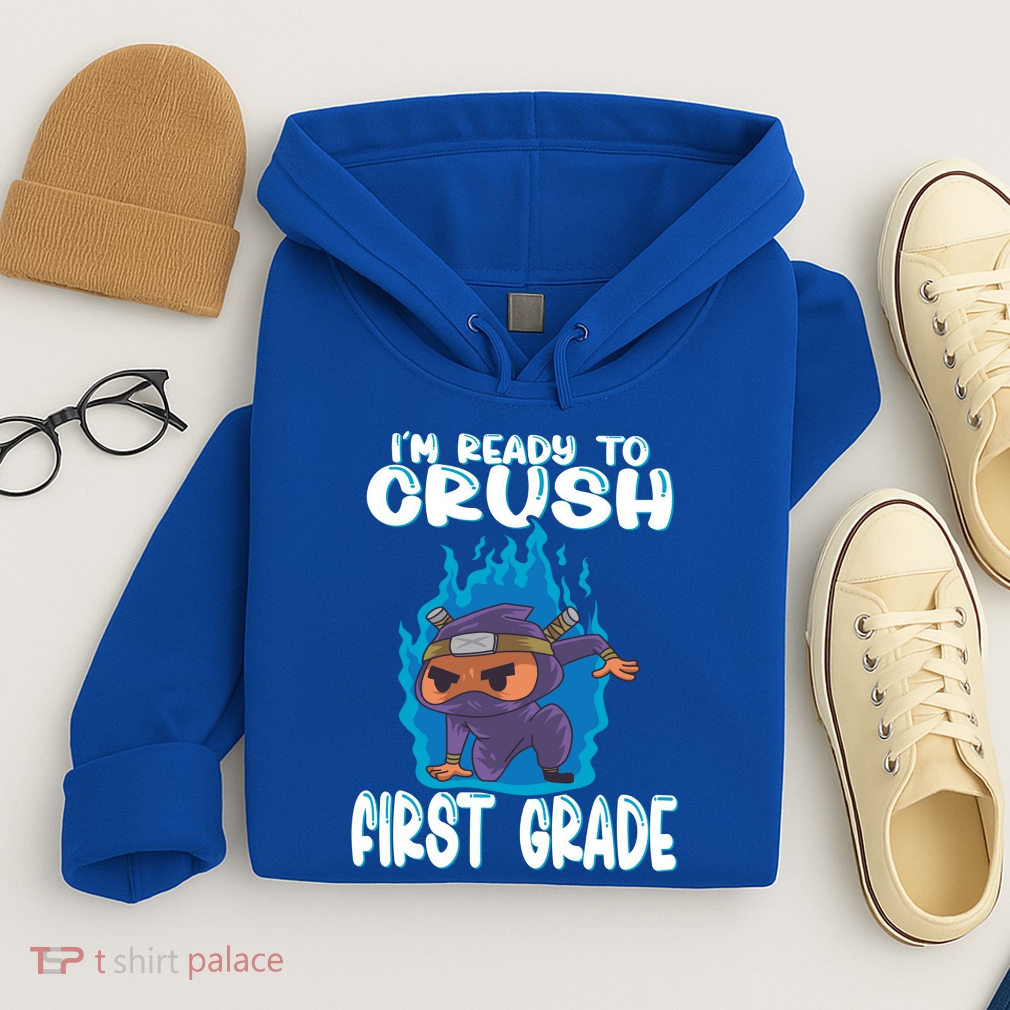 1St Grade Im Ready To Crush First Grade Ninja Gift Hoodie