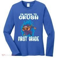 1St Grade Im Ready To Crush First Grade Ninja Gift Women's Long Sleeve Shirt thumb 0
