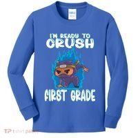 1St Grade Im Ready To Crush First Grade Ninja Gift Kids Long Sleeve Shirt thumb 0