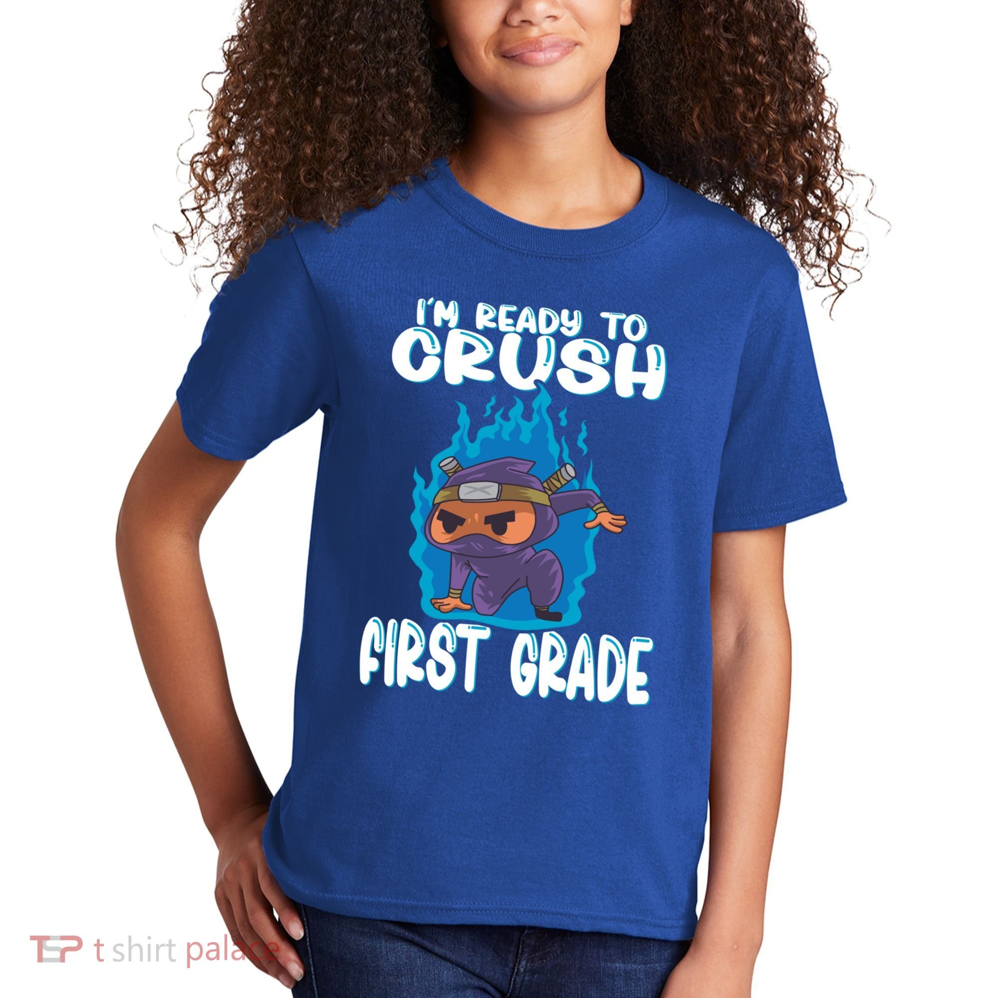 1St Grade Im Ready To Crush First Grade Ninja Gift Kids T-Shirt