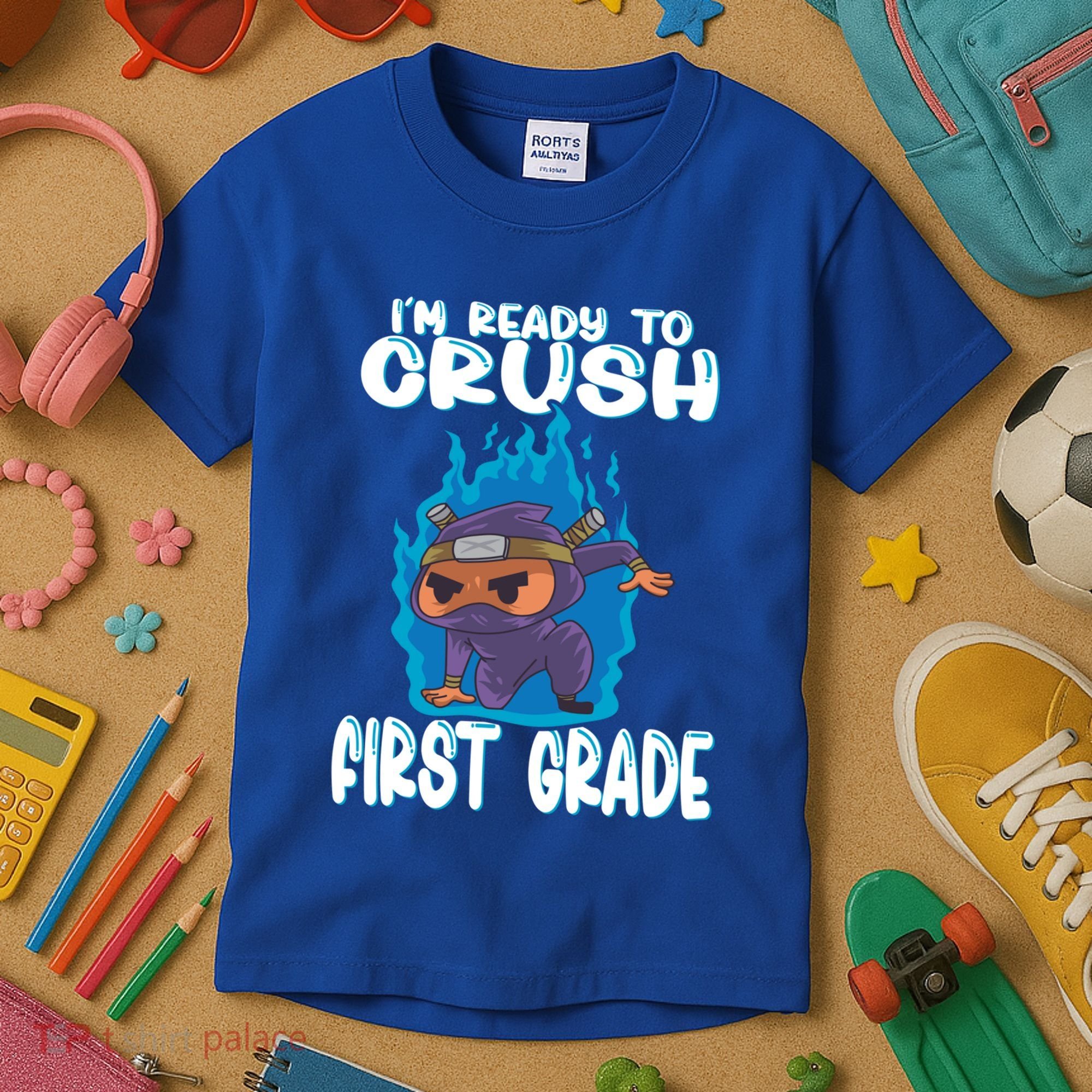 1St Grade Im Ready To Crush First Grade Ninja Gift Kids T-Shirt