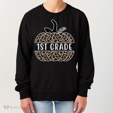1st Grade Leopard Pumpkin Women's Sweatshirt