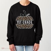 1st Grade Leopard Pumpkin Women's Sweatshirt thumb 0