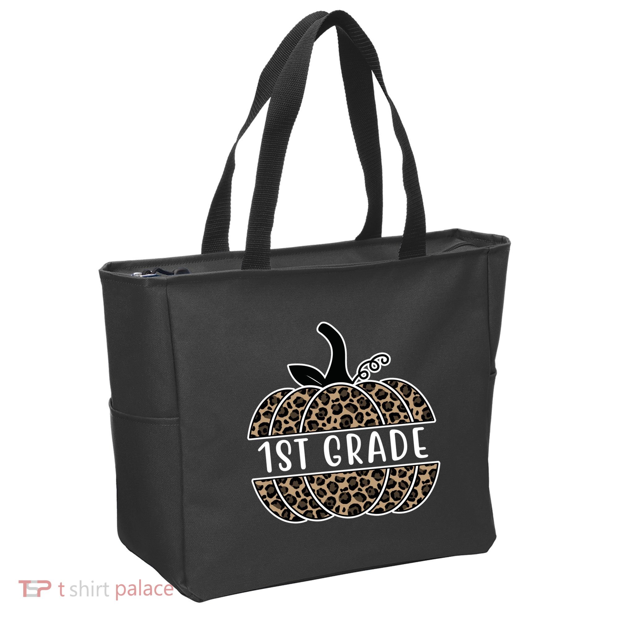 1st Grade Leopard Pumpkin Tote Bag
